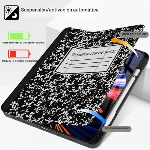Vista 2 de Tuiklol Funda para iPad Pro de 12.9 pulgadas 2022 2021 2020 2018 Negro (Black Book)