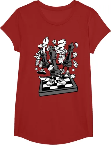 Vista 47 de Figura cómica Camiseta de tablero de ajedrez jugador de ajedrez Azul Marino
