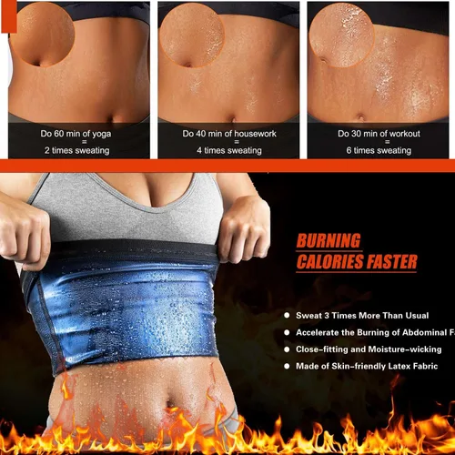 Vista 3 de REMEBSWEAT Faja reductora de cintura para mujer, cinturón de sauna para entrenamiento de cintura, sin neopreno, cinturón adelgazante de sauna