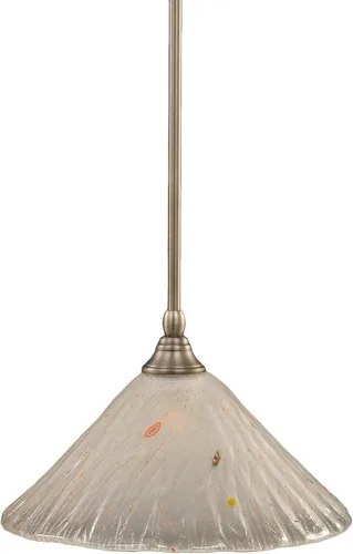 Vista 117 de Toltec Lighting Tallo Colgado Mini colgante, acabado de cobre negro, 3.5" cuadrado humo burbuja vidrio