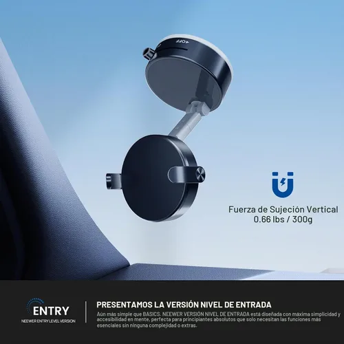 Vista 3 de NEEWER Versión de nivel de entrada, soporte magnético para teléfono celular, soporte plegable con ventosa al vacío para tu parabrisas de automóvil