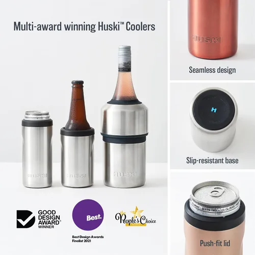 Vista 6 de Huski Seltzer - Enfriador Nuevo Soporte delgado de alta calidad de 12 onzas para latas delgadas de cerveza y soda Acero inoxidable 316