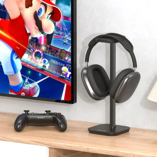 Vista 8 de Soporte para Auriculares, Soporte para Auriculares de Escritorio con Base Pesada, Soporte de Escritorio para Auriculares de Aluminio para Gaming