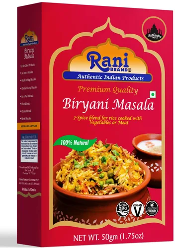 Vista 10 de Rani Biryani Masala Curry (mezcla de 7 especias para platos de arroz indio, pullao/pilau) Tarro PET de 3 onzas (3.00 oz) ~ Todo natural Vegano