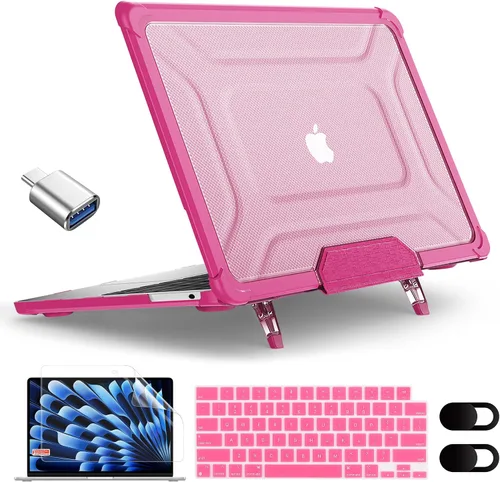 Vista 7 de Funda MEEgoodo para MacBook Air de 15 pulgadas 2025 2024 2023, Funda Compatible con Modelo (A3241/A3114/A2941) con Chip M4/M3/M2, Carcasa Rígida