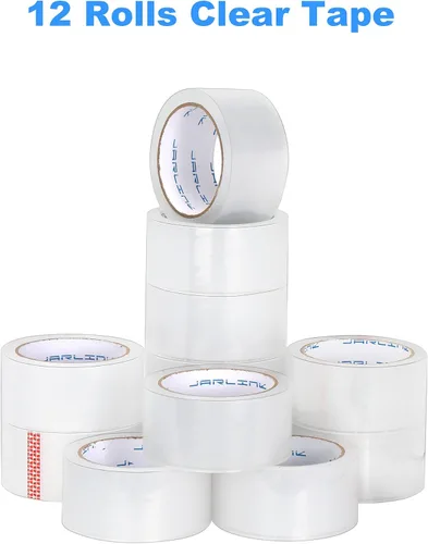 Vista 7 de JARLINK Cinta de embalaje transparente (12 rollos), cinta de embalaje resistente para embalaje de envío, sellado en movimiento, 1.88 pulgadas
