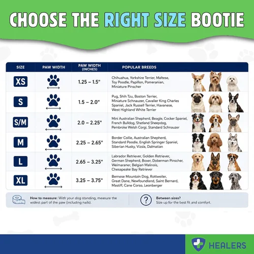 Vista 9 de Healers Botas y vendajes médicos para perros, XS 2 botines, gasa antiadherente incluida, tejido transpirable, suela antideslizante, correa