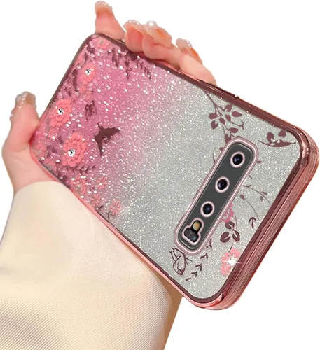 Vista 25 de Funda para Samsung Galaxy S8, Samsung S8 para mujer, cambio gradual con purpurina, cristal suave, TPU mariposa, floral, corazón, transparente, funda