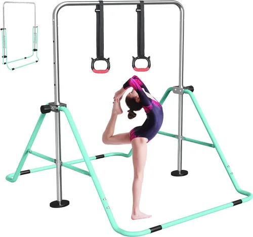 Vista 13 de FBSPORT Gymnastics Bar for Kids, Adjustable Height Gymnastic Horizontal Bars,Junior Training Bar Children Folding Training Monkey Bars for Home Using