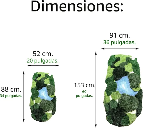 Vista 3 de Alfombra de Musgo 3D de 20x35 Pulgadas, Alfombra Shag de Área de Hojas Alfombras de Baño Antideslizantes Tapete de Baño Alfombra Mechada, Ultra