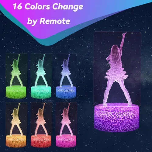 Vista 2 de Regalos para niñas, regalo de cumpleaños de niña cantante, decoración para habitación. Lámpara de mesa para suministros de fiesta musical. Luz