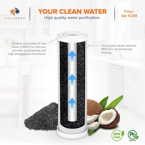 Vista 5 de Aquaboon Juego de 6 meses de repuesto de filtros de agua de ósmosis inversa Cartuchos de filtros de agua para toda la casa, sedimentos, CTO, T33