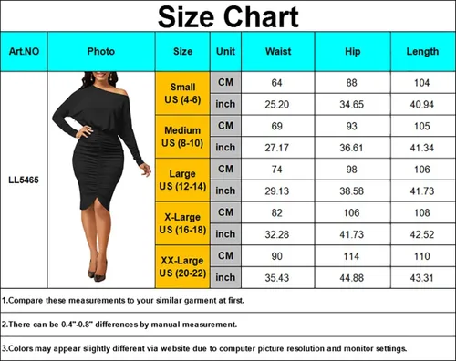 Vista 4 de LalaLin Vestido sexy de manga larga para mujer, con hombros descubiertos, fruncido, color sólido, casual, formal, vestido midi