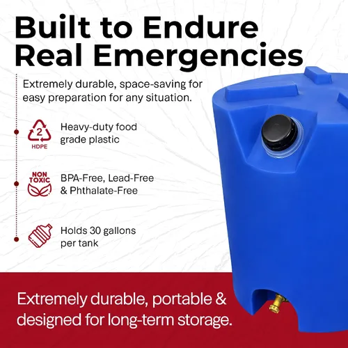 Vista 4 de Legacy Premium 30 Gallon Stackable Emergency Water Storage Tank