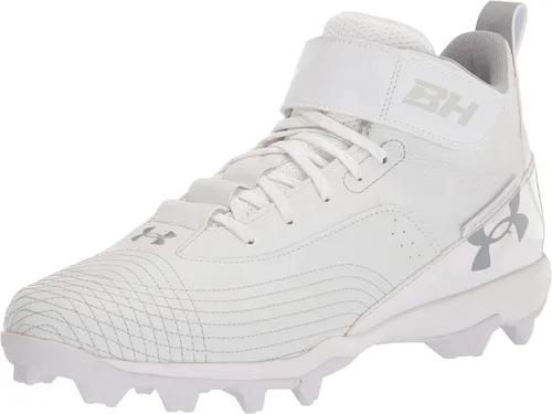 Vista 9 de Under Armour Botines de béisbol moldeados de goma Harper 7 para hombre (001) Negro/Blanco/Negro