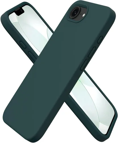 Vista 8 de ORNARTO Funda compatible con iPhone 16e de 6.1 pulgadas (2025), silicona líquida de 3 capas cubierta completa de goma de gel suave, funda protectora