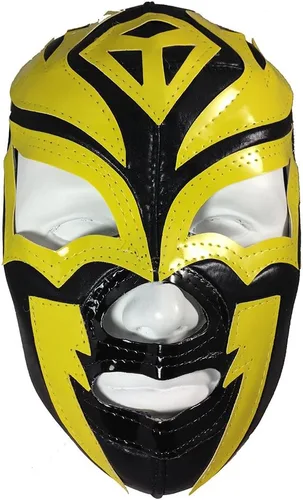 Vista 2 de SOMBRA - Máscara de lucha libre para adultos (pro-fit), color negro y amarillo