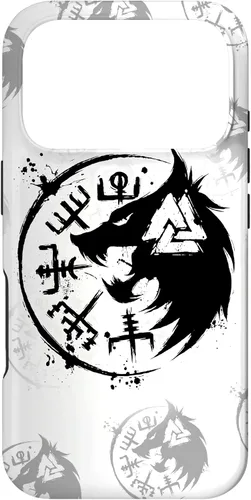 Vista 29 de iPhone 14 Plus Fenrir Wolf Fenris-Wolf - Viking Vegvisir Valknut Case