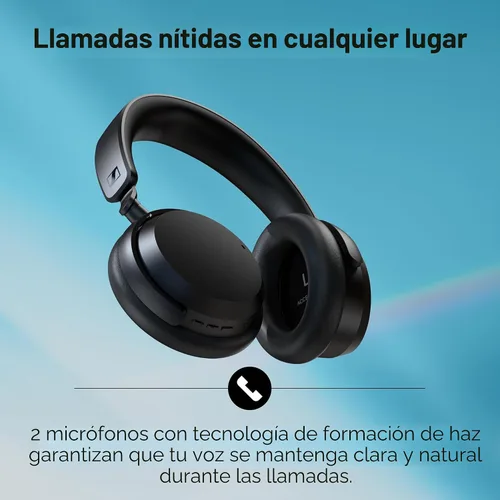 Vista 7 de Sennheiser ACCENTUM - Audífonos inalámbricos Bluetooth – Batería de 50 horas, audio, cancelación de ruido híbrida (ANC), comodidad durante todo