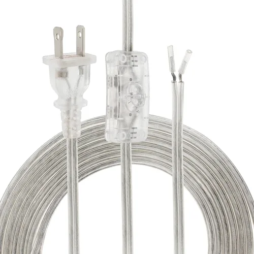 Vista 15 de RTNLIT Cable de lámpara de 6 pies con interruptor de botón de encendido/apagado y enchufe polarizado, extremos pelados listos para cableado, cable