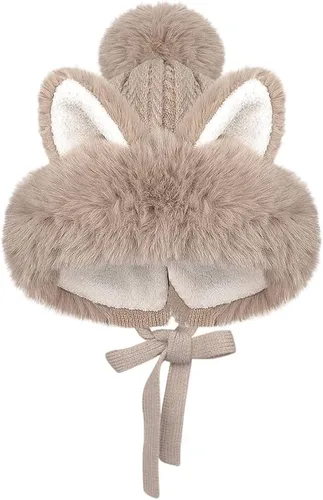 Vista 13 de Gorro de invierno de piel sintética para mujer, con orejas de gato de zorro, con orejera, pompón, sombrero de trampero de felpa cálida rusa