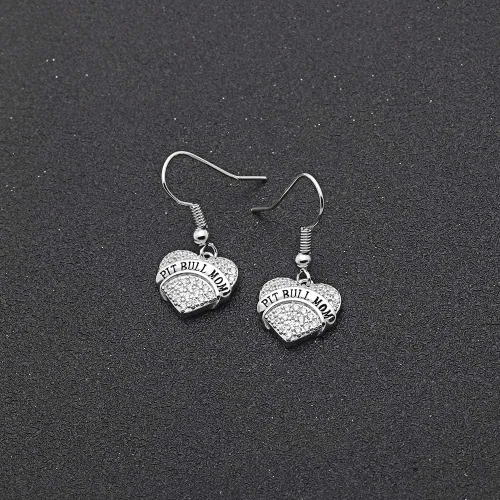 Vista 5 de Pit Bull - Collar de corazón para mujer de Ginger Lyne con dije de cadena para cachorro, perro, perrito, joyería para ella pendientes