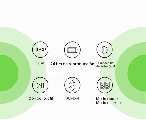 Vista 3 de [Usado] Belkin SOUNDFORM Move - Auriculares inalámbricos Bluetooth con controles táctiles, certificación IPX5, resistentes al sudor y al agua