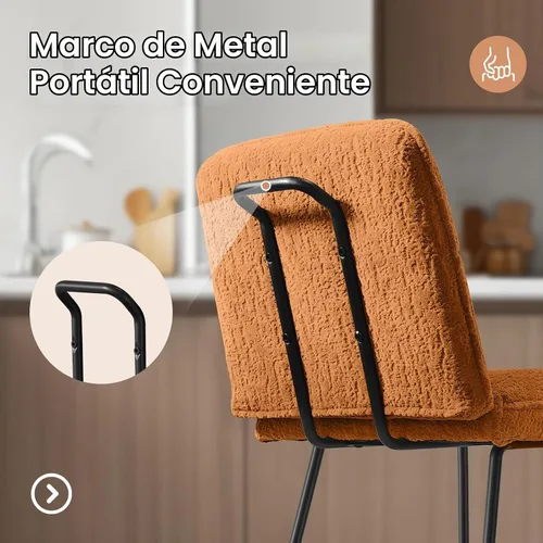 Vista 8 de Ollega Taburetes de bar de 26 pulgadas de altura de mostrador con respaldo, juego de 2, terciopelo marrón