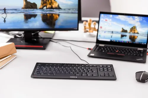 Vista 2 de CHERRY Teclado Stream TKL con cable USB TenKeyLess versión compacta sin teclado numérico. Pulsación de teclas silenciosa. Ideal para uso en oficina