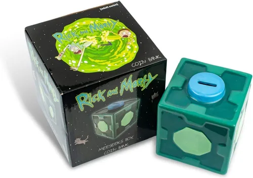 Vista 3 de Caja Meeseeks de Rick and Morty, 4 1/2", alcancía de cerámica para colección.