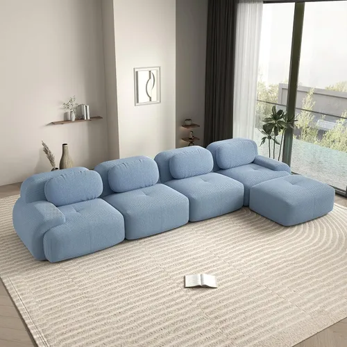 Vista 75 de Sofá biplaza moderno de 80 pulgadas para sala de estar, sofá de pana en forma de nube con asiento profundo, sofá modular negro, sofás de dos plazas