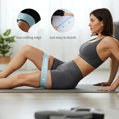 Vista 6 de Banda de resistencia portátil para gimnasio en casa, entrenamiento al aire libre, equipo auxiliar para entrenamiento de fuerza, yoga, pilates