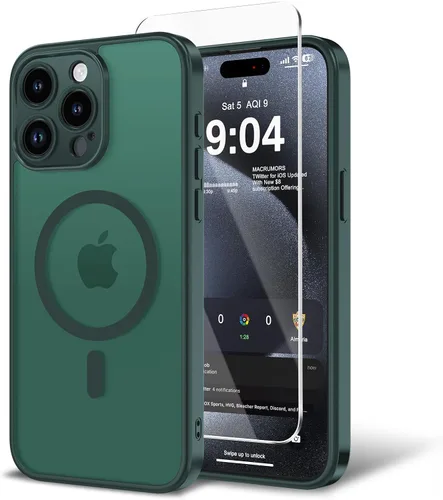 Vista 128 de Funda para iPhone 11 con protector de pantalla, compatible con MagSafe, ultra delgada, translúcida, mate, a prueba de golpes, color negro