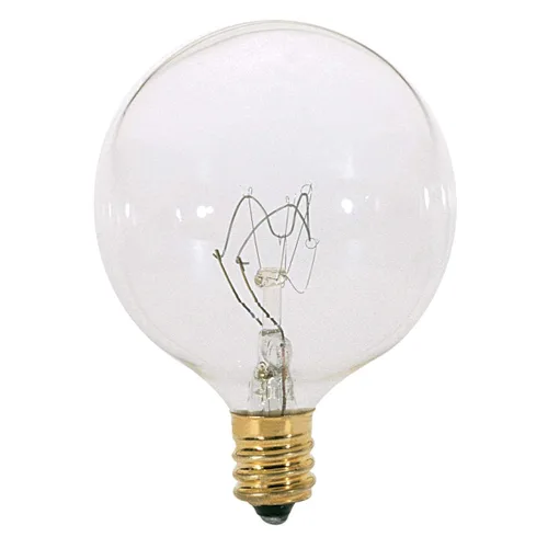 Vista 2 de Satco S3821 15G16-1/2, 15 vatios G16-1/2 Globe Clear, paquete de 25