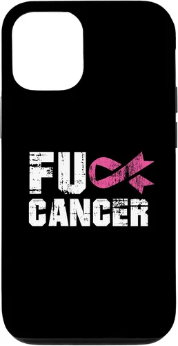 Vista 28 de iPhone 16 Fuck Cancer Survivor Gift Distressed Pink Ribbon Awareness Case
