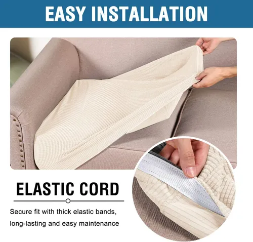 Vista 42 de H.VERSAILTEX Fundas de Cojín de Asiento Individuales Super Elásticas Fundas de Sofá Fundas de Cojín de Sofá Fundas Deslizables Juegos Tela de Sarga
