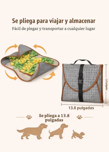 Vista 7 de HOPET Tapete de olfateo para perros de raza grande, 28.3''x28.3'' tapete interactivo tipo rompecabezas para comida de perros, fácil de limpiar