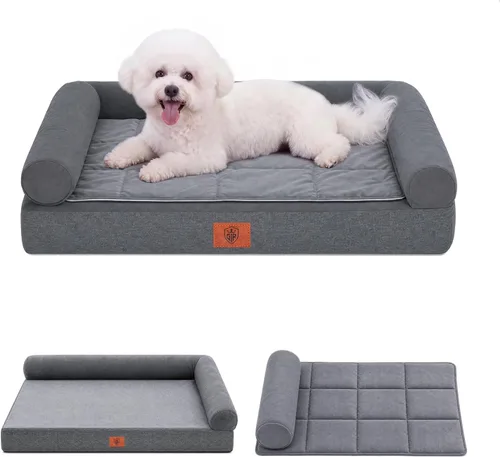 Vista 22 de GTPLAYER Dog Bed, Egg-Crate Foam Pressure Relief with Waterproof Washable Pet Bed 23.6" with 2-in-1 Cooling/Warming Pad, Non-Slip Bottom, Detachable
