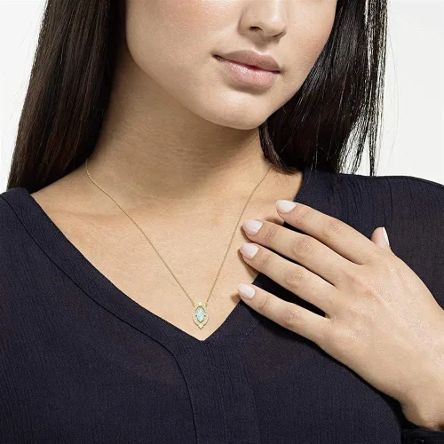 Vista 4 de SWAROVSKI Auténtico collar MQS chapado en oro con diseño elegante de baile brillante