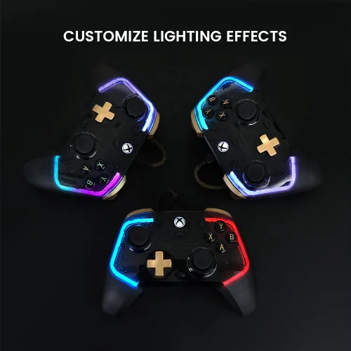 Vista 6 de GameSir Kaleid Flux Enhanced Wired Controller for Xbox, RGB Lighting and Hall Effect Joystick, Compatible with Xbox Series XS, Xbox One, Windows