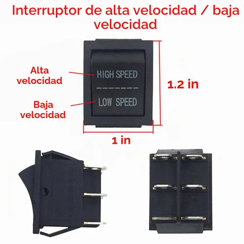 Vista 2 de 2 unids 6V 12V interruptor de alta velocidad baja para paseo
