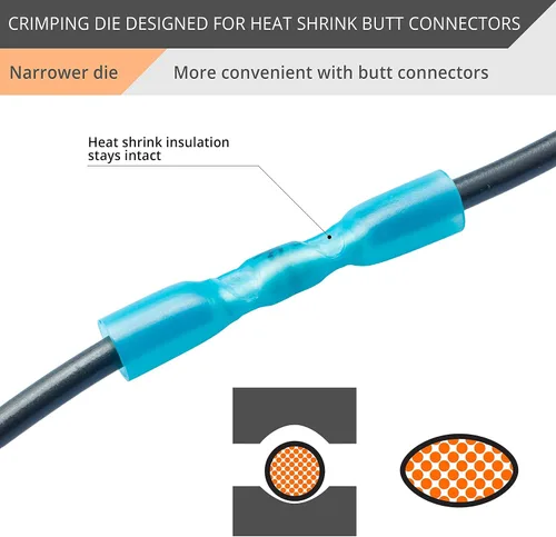 Vista 3 de Wirefy Matriz de Crimpado de Conector de Empalme Termorretráctil 22-8 AWG Matriz de Repuesto para Herramienta de Crimpado de Trinquete Wirefy