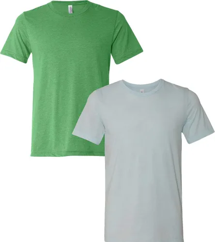 Vista 189 de Bella Canvas 3413c para hombre (1) Triblend verde + (1) Triblend rojo