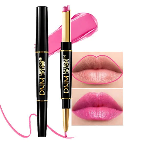 Vista 26 de evpct Juego de 1 lápiz labial y delineador de labios rojo rubí para mujer, kit mate con delineador de labios, manchas de labios duraderas