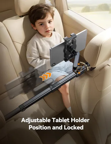 Vista 4 de JOYROOM Soporte para tablet iPad para asiento trasero de automóvil, brazo de extensión, soporte para iPad Pro, Air, Mini, Galaxy Tab, Kindle Fire