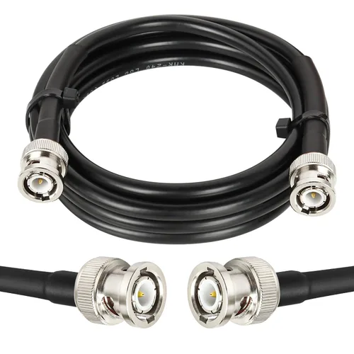 Vista 26 de MOOKEERF RG8X - Cable coaxial BNC macho a BNC macho de 1 pie, 2 piezas, 50 ohmios, pérdida ultra baja para antena, radio RF, módem, osciloscopio