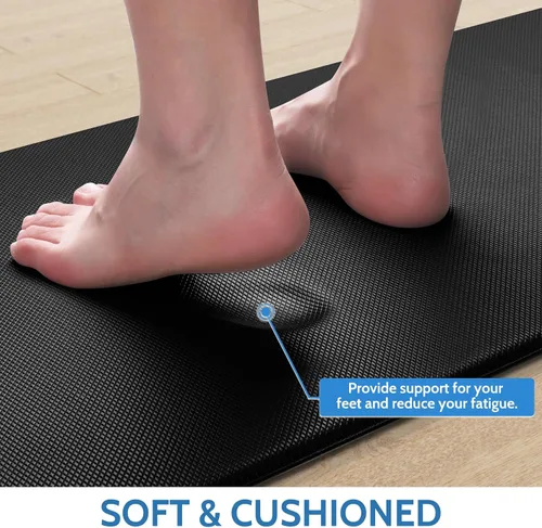 Vista 5 de StepLively Tapete de cocina, 2 piezas, tapetes de cocina acolchados para piso, juego de alfombras de cocina antifatiga, tapete antideslizante