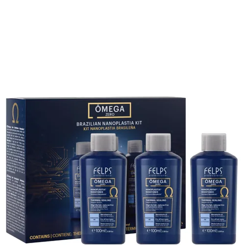 Vista 6 de Felps Professional Omega Zero Resistance Tratamiento de nanoplastia, alisado de cabello sin formaldehído, con aceite de macadamia, 3.38 onzas Azul