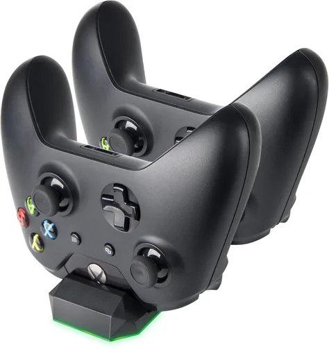 Vista 2 de megadream Gaming Docking Station Dock de Carga con batería recargable Dual 300mAh External Pack Charge Cable Indicador LED de carga para Microsoft