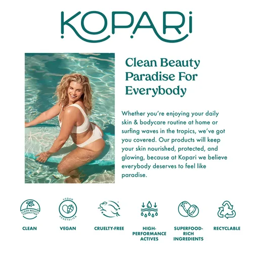 Vista 9 de Kopari California Glow Enzyme Exfoliante facial, exfoliante facial aclarante e iluminador de la piel, apoya el antienvejecimiento, aceite de coco